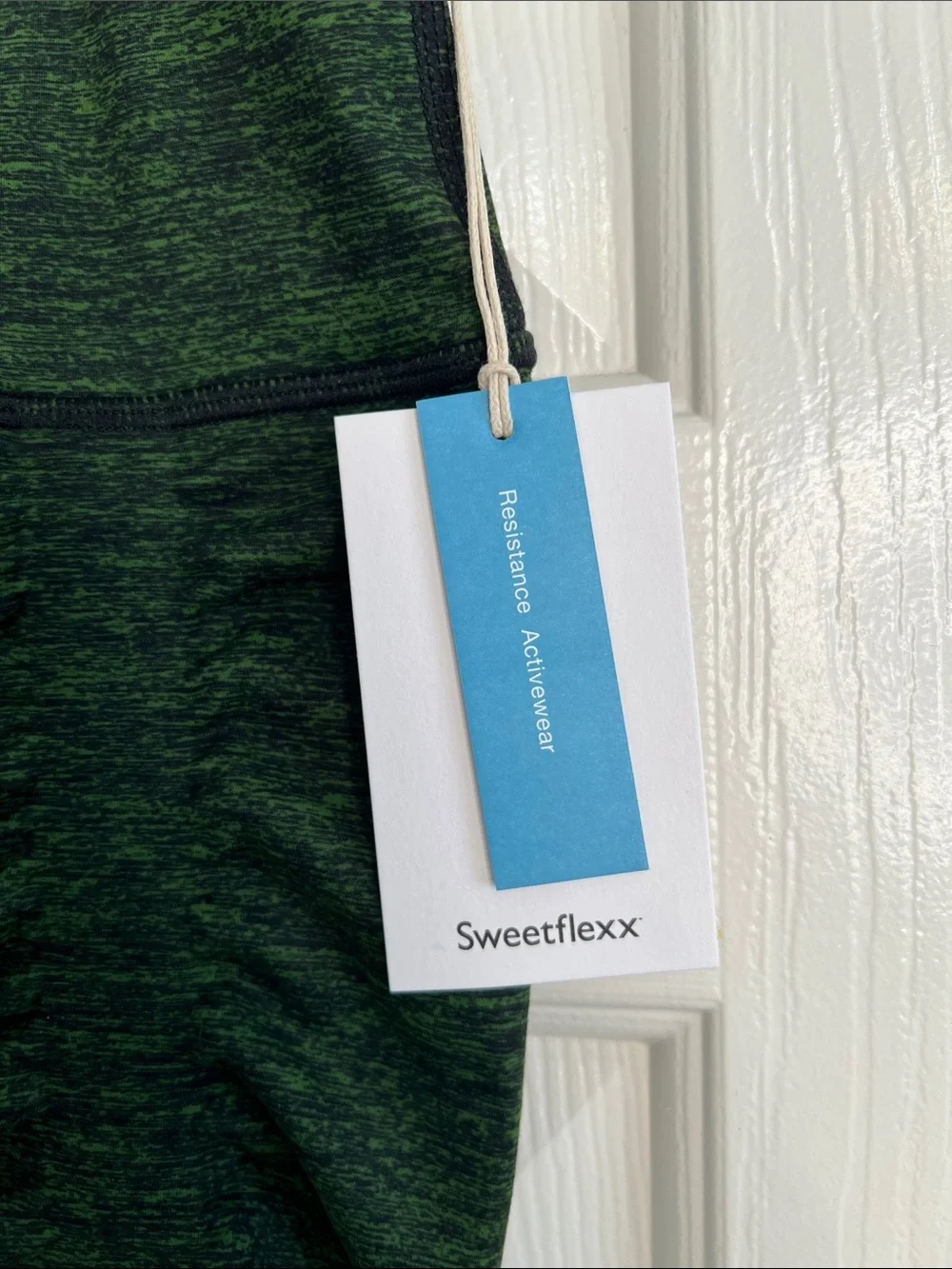 NWT Sweetflexx green & black resistance band leggings size 14